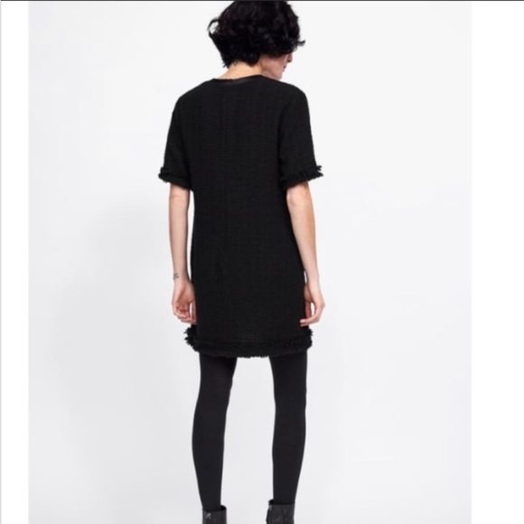 New with tags! Zara black tweed dress with bow - Picture 3 of 3